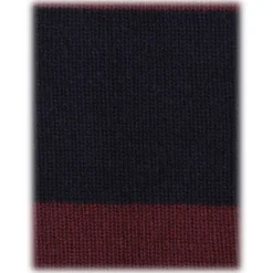 Viola Milano - Stripe Knitted 100% Cashmere Tie - Navy/Wine - Handmade in Italy - Luxury Exclusive Collection - Avvenice