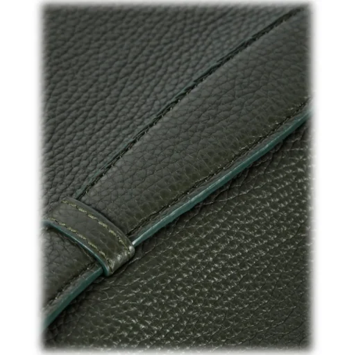 Viola Milano - The Light City Gold Lock Briefcase - Loden Green - Handmade in Italy - Luxury Exclusive Collection - Avvenice