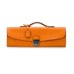 Viola Milano - Traveller Briefcase - Orange - Handmade in Italy - Luxury Exclusive Collection - Avvenice