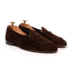 Viola Milano - Unlined Belgian Loafer - Brown Suede - Handmade in Italy - Luxury Exclusive Collection - Avvenice