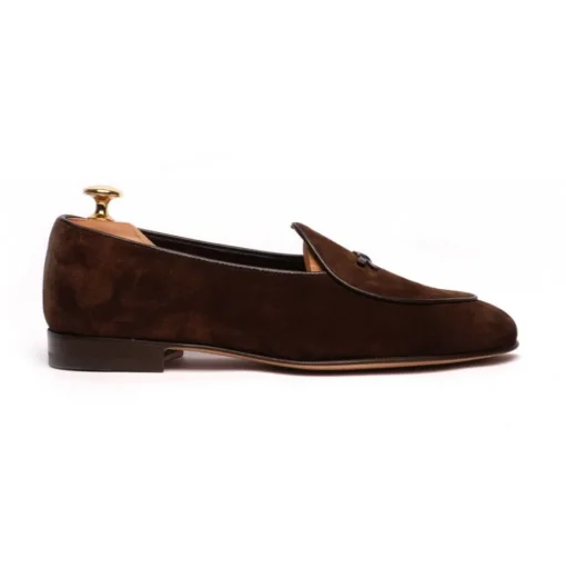 Viola Milano - Unlined Belgian Loafer - Brown Suede - Handmade in Italy - Luxury Exclusive Collection - Avvenice