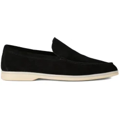 Viola Milano - Unlined Capri Suede Loafer - Black - Handmade in Italy - Luxury Exclusive Collection - Avvenice