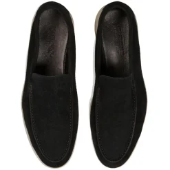 Viola Milano - Unlined Capri Suede Loafer - Black - Handmade in Italy - Luxury Exclusive Collection - Avvenice