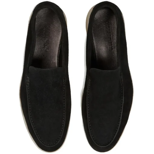 Viola Milano - Unlined Capri Suede Loafer - Black - Handmade in Italy - Luxury Exclusive Collection - Avvenice