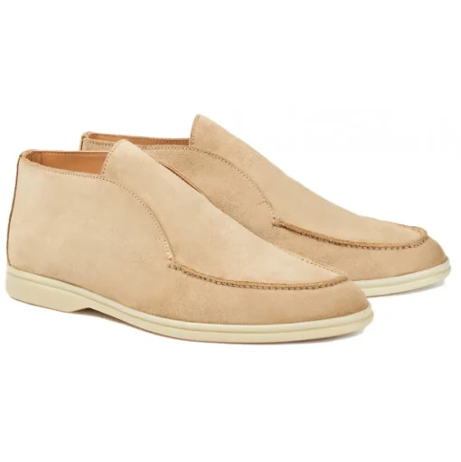Viola Milano - Unlined City Suede Loafer - Beige - Handmade in Italy - Luxury Exclusive Collection - Avvenice