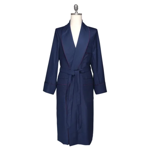 Viola Milano - VBC Wool and Silk Dressing Gown - Herringbone - Handmade in Italy - Luxury Exclusive Collection - Avvenice