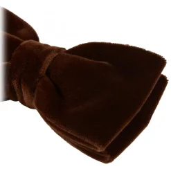 Viola Milano - Velvet Bow Tie - Brown - Handmade in Italy - Luxury Exclusive Collection - Avvenice
