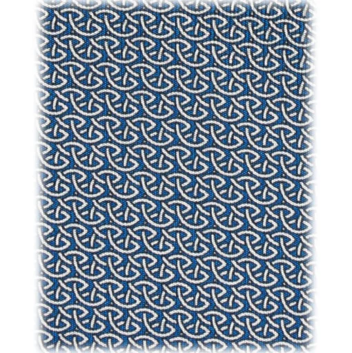 Viola Milano - Wave Chain Selftipped Italian Silk Tie - Navy/White - Handmade in Italy - Luxury Exclusive Collection - Avvenice