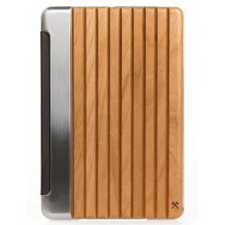 Woodcessories - Cherry / Silver Metal / Leather / Transclucent Hardcover - iPad Pro 9'7 - Flip Case - Eco Guard Metal & Wood - Avvenice