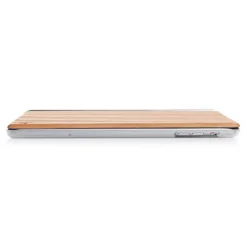 Woodcessories - Cherry / Silver Metal / Leather / Transclucent Hardcover - iPad Pro 9'7 - Flip Case - Eco Guard Metal & Wood - Avvenice