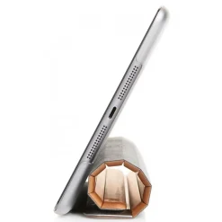 Woodcessories - Cherry / Silver Metal / Leather / Transclucent Hardcover - iPad Pro 9'7 - Flip Case - Eco Guard Metal & Wood - Avvenice