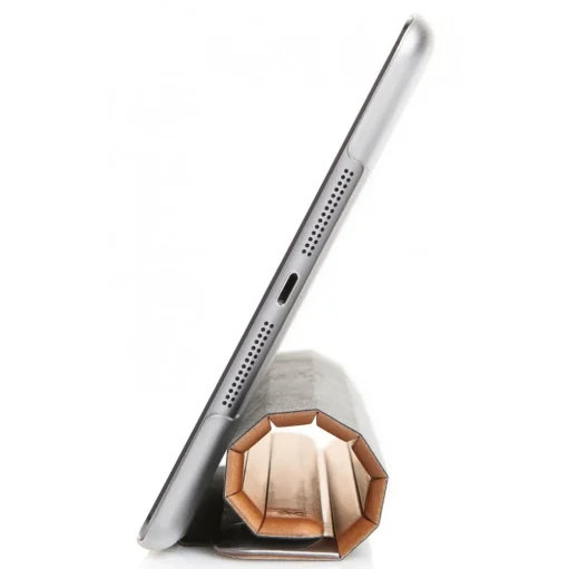 Woodcessories - Cherry / Silver Metal / Leather / Transclucent Hardcover - iPad Pro 9'7 - Flip Case - Eco Guard Metal & Wood - Avvenice