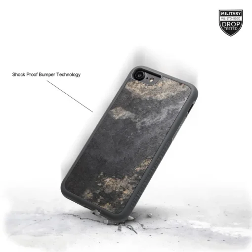 Woodcessories - Eco Bumper - Stone Cover - Volcano Black - iPhone 8 / 7 - Real Stone Cover - Eco Case - Bumper Collection - Avvenice