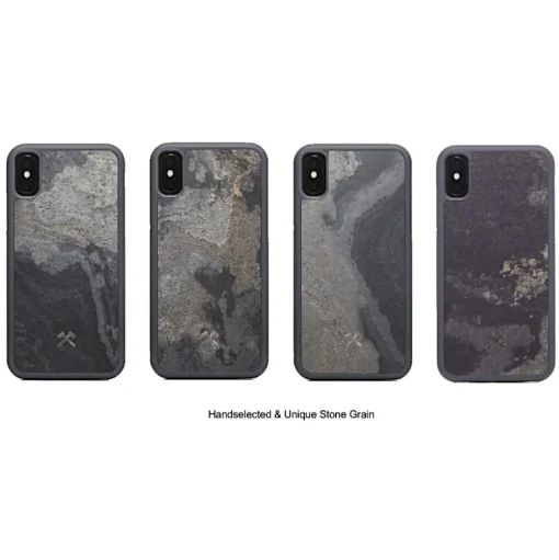 Woodcessories - Eco Bumper - Stone Cover - Volcano Black - iPhone 8 / 7 - Real Stone Cover - Eco Case - Bumper Collection - Avvenice