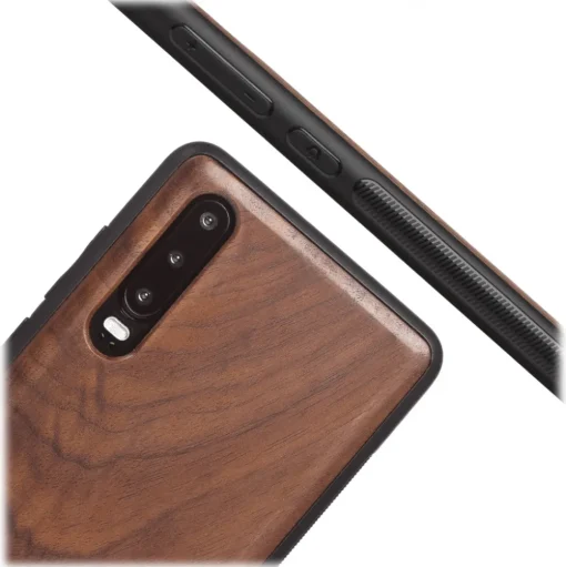 Woodcessories - Eco Bumper - Walnut Cover - Black - Huawei P30 - Wooden Cover - Eco Case - Bumper Collection - Avvenice