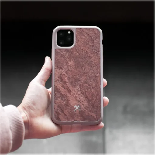 Woodcessories - Eco Bumper - Stone Cover - Canyon Red - iPhone 11 Pro Max - Real Stone Cover - Eco Case - Bumper Collection - Avvenice
