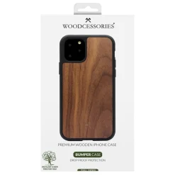 Woodcessories - Eco Bumper - Walnut Cover - Black - iPhone 11 - Wooden Cover - Eco Case - Bumper Collection - Avvenice
