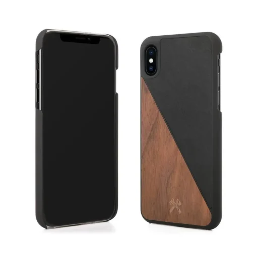 Woodcessories - Eco Split - Walnut Cover - Black - iPhone X / XS - Wooden Cover - Eco Case - Split Collection - Avvenice