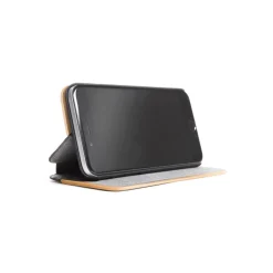 Woodcessories - Eco Wallet Flip Cover - Real Wood and Leather - Walnut - iPhone XR - Eco Case - Flip Collection - Avvenice