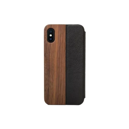 Woodcessories - Eco Wallet Flip Cover - Real Wood and Leather - Walnut - iPhone 8 Plus / 7 Plus - Eco Case - Flip Collection - Avvenice