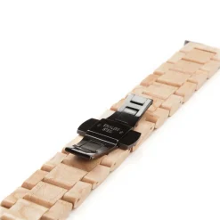 Woodcessories - Maple / Black - Wooden Apple Watch Band 38 mm - Eco Strap - Stainless Steel - Wooden Apple Watch Strap - Avvenice
