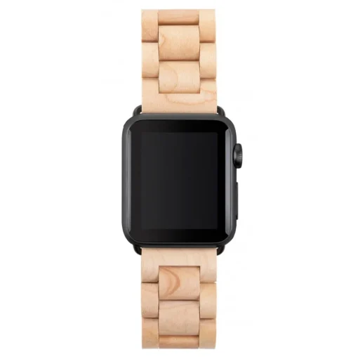 Woodcessories - Maple / Black - Wooden Apple Watch Band 38 mm - Eco Strap - Stainless Steel - Wooden Apple Watch Strap - Avvenice