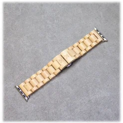 Woodcessories - Maple / Silver - Wooden Apple Watch Band 38 mm - Eco Strap - Stainless Steel - Wooden Apple Watch Strap - Avvenice