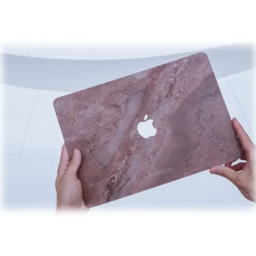 Woodcessories - Real Stone MacBook Cover - Volcano Black - MacBook 15 Pro Touchbar - Eco Skin Stone - Apple Logo - Avvenice
