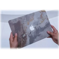 Woodcessories - Real Stone MacBook Cover - Volcano Black - MacBook 15 Pro Touchbar - Eco Skin Stone - Apple Logo - Avvenice