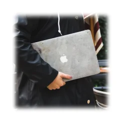 Woodcessories - Real Stone MacBook Cover - Volcano Black - MacBook 15 Pro Touchbar - Eco Skin Stone - Apple Logo - Avvenice
