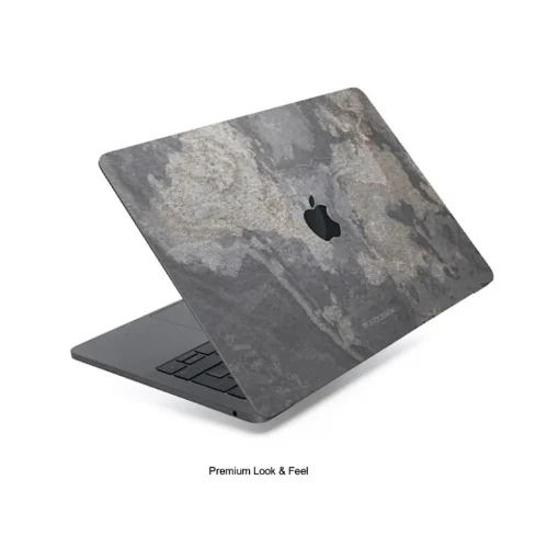 Woodcessories - Real Stone MacBook Cover - Volcano Black - MacBook 15 Pro Touchbar - Eco Skin Stone - Apple Logo - Avvenice