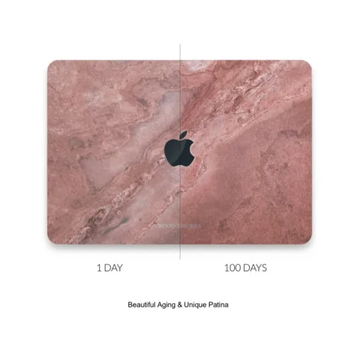 Woodcessories - Real Stone MacBook Cover - Volcano Black - MacBook 15 Pro Touchbar - Eco Skin Stone - Apple Logo - Avvenice