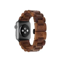Woodcessories - Walnut / Black - Wooden Apple Watch Band 38 mm - Eco Strap - Stainless Steel - Wooden Apple Watch Strap - Avvenice