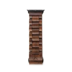 Woodcessories - Walnut / Black - Wooden Apple Watch Band 38 mm - Eco Strap - Stainless Steel - Wooden Apple Watch Strap - Avvenice