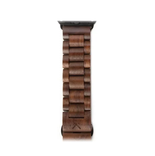 Woodcessories - Walnut / Black - Wooden Apple Watch Band 38 mm - Eco Strap - Stainless Steel - Wooden Apple Watch Strap - Avvenice