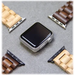 Woodcessories - Walnut / Black - Wooden Apple Watch Band 38 mm - Eco Strap - Stainless Steel - Wooden Apple Watch Strap - Avvenice