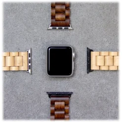Woodcessories - Walnut / Black - Wooden Apple Watch Band 38 mm - Eco Strap - Stainless Steel - Wooden Apple Watch Strap - Avvenice