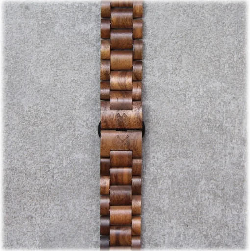 Woodcessories - Walnut / Black - Wooden Apple Watch Band 38 mm - Eco Strap - Stainless Steel - Wooden Apple Watch Strap - Avvenice