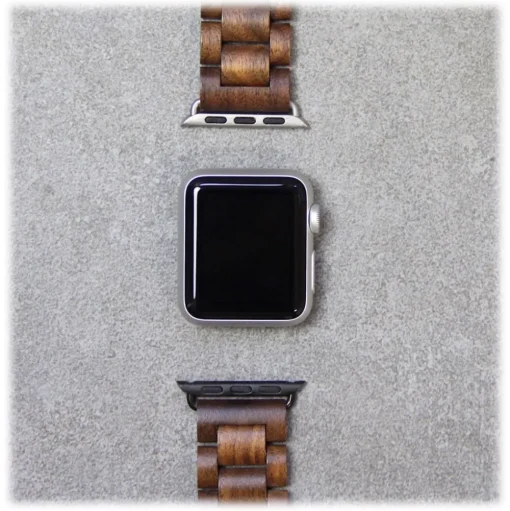 Woodcessories - Walnut / Black - Wooden Apple Watch Band 38 mm - Eco Strap - Stainless Steel - Wooden Apple Watch Strap - Avvenice