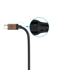 Woodcessories - Walnut / Black - Wooden USB C Cable 1.2 m - Eco Cable - Wooden Apple USB Lighting Cable - Avvenice
