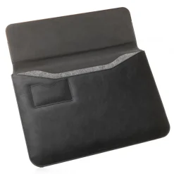 Woodcessories - Walnut / Black Leather / MacBook Bag - MacBook 13 Pro - Eco Pouch Case - Wooden MacBook Bag - Avvenice