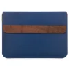Woodcessories - Walnut / Blue Navy Leather / MacBook Bag - MacBook 13 Air - Eco Pouch Case - Wooden MacBook Bag - Avvenice