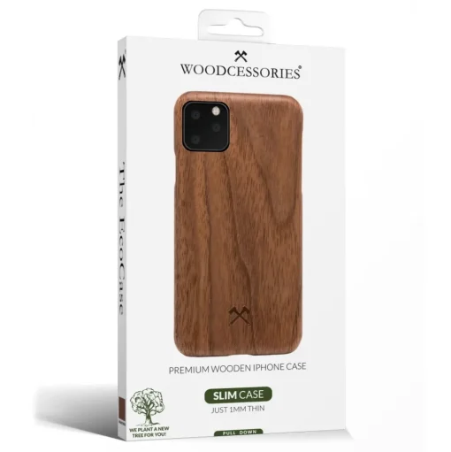 Woodcessories - Walnut / Cevlar Cover - iPhone 11 Pro - Wooden Cover - Eco Case - Ultra Slim - Cevlar Collection - Avvenice