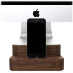 Woodcessories - Walnut / Premium Wooden iMac Stand + iPhone - MacBook 27 - Eco Foot - Wooden MacBook Support - Avvenice