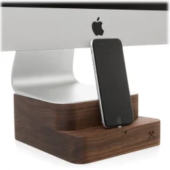 Woodcessories - Walnut / Premium Wooden iMac Stand + iPhone - MacBook 27 - Eco Foot - Wooden MacBook Support - Avvenice