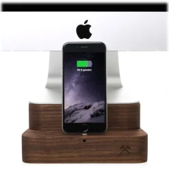 Woodcessories - Walnut / Premium Wooden iMac Stand + iPhone - MacBook 27 - Eco Foot - Wooden MacBook Support - Avvenice