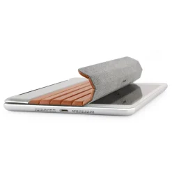 Woodcessories - Walnut / Silver Metal / Leather / Transclucent Hardcover - iPad Air 2 - Flip Case - Eco Guard Metal & Wood - Avvenice