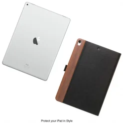 Woodcessories - Walnut and Leather Hard Cover - iPad Pro 12.9 - Flip Case - Eco Flip Leather and Wood - Avvenice