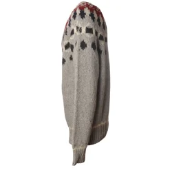 Woolrich - Crewneck Nap Wool Jacquard Sweater - Grey - Pullover - Luxury Exclusive Collection - Avvenice