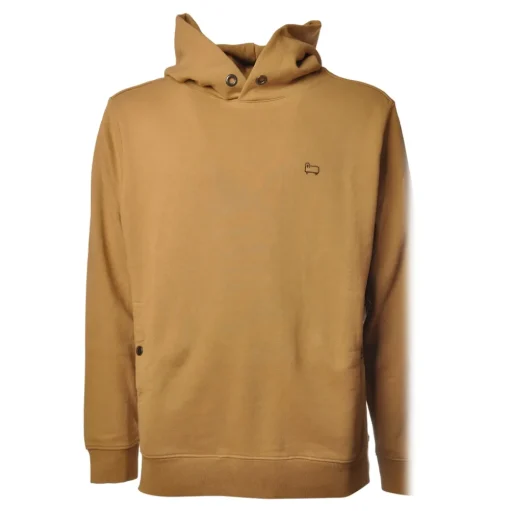 Woolrich - Hooded Sweatshirt with Logo - Beige - Luxury Exclusive Collection - Avvenice